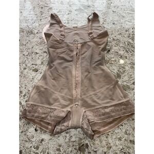 Cali Curves Faja Bodysuit Shapewear Tan XL Hook Eye Compression 6190